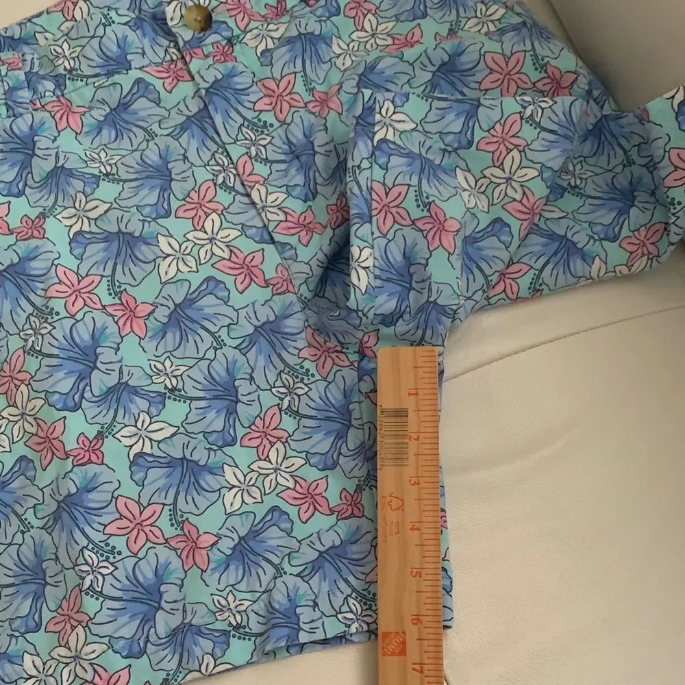 Vineyard Vines Breaker Shorts Cotton Floral Print Blue Pink White Men Size 32